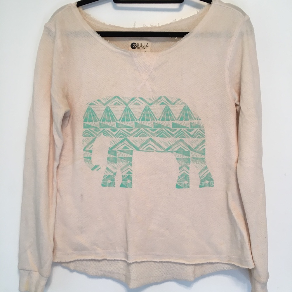 Billabong Teal Elephant Sweatshirt Size S